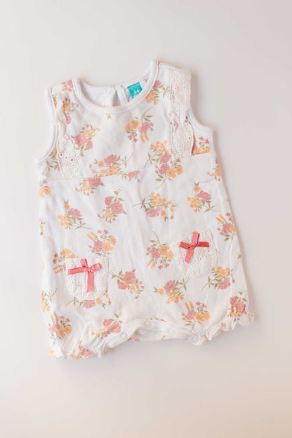 Floral Print Baby Romper with Ruffles [3-6m]