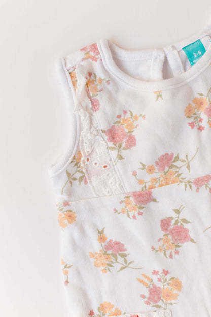 Floral Print Baby Romper with Ruffles [3-6m]