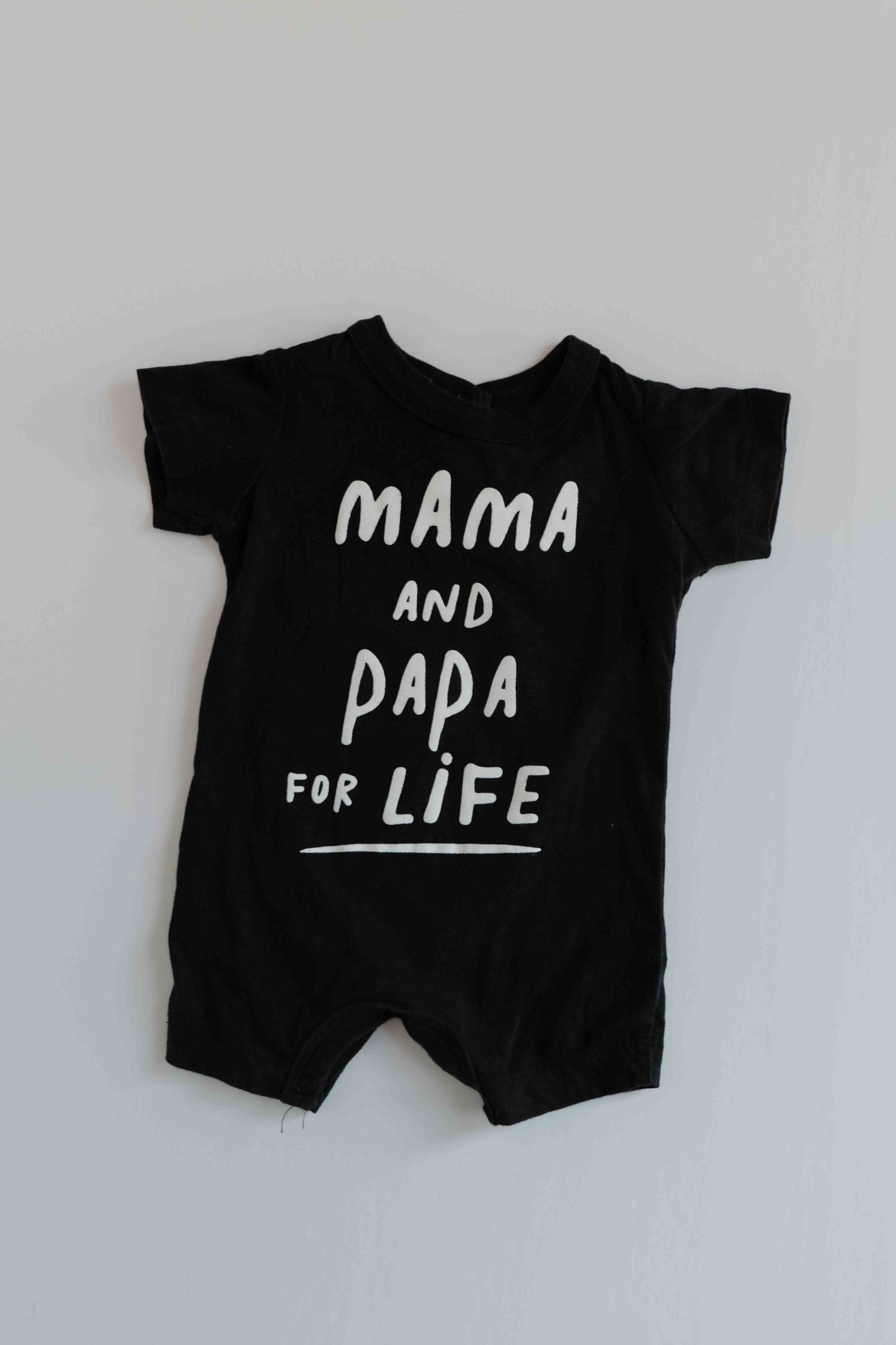 "Mama and Papa for Life" Baby Onesie [0-3m]