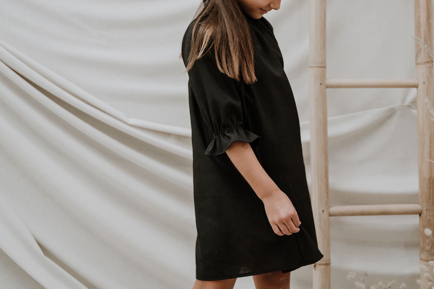 diesel&disco Ruffle Neck Dress (black & cream) [brand new]