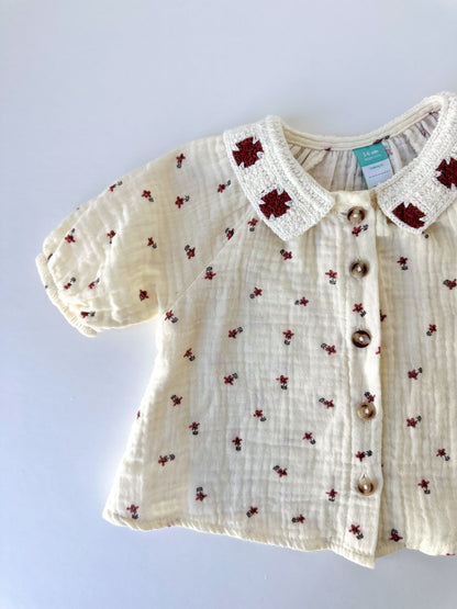 Embroidered Floral Blouse [3-6m]