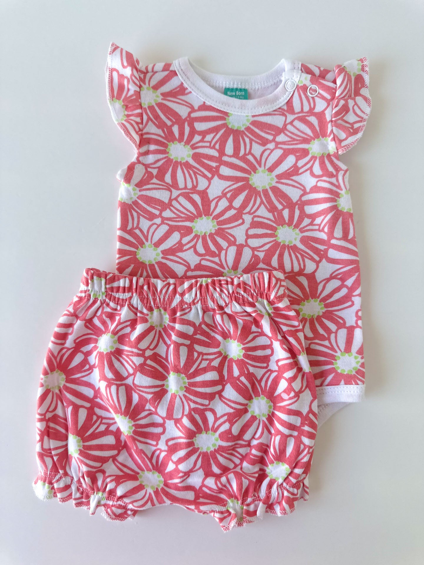 Floral Print Bodysuit and Bloomer Set [Newborn]