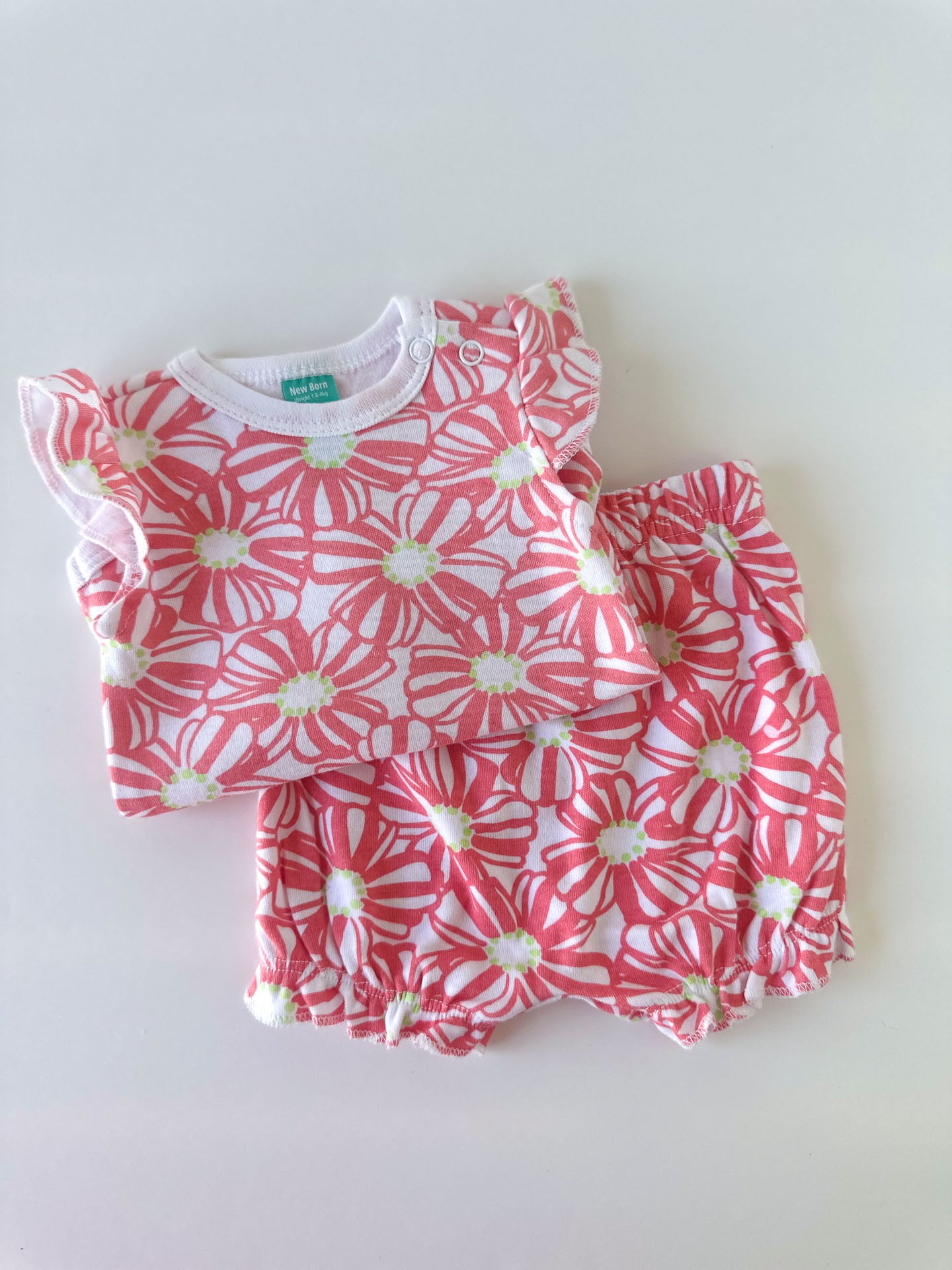 Floral Print Bodysuit and Bloomer Set [Newborn]