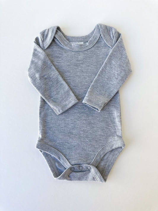 Everyday Grey Long-Sleeve Bodysuit [0-3m]