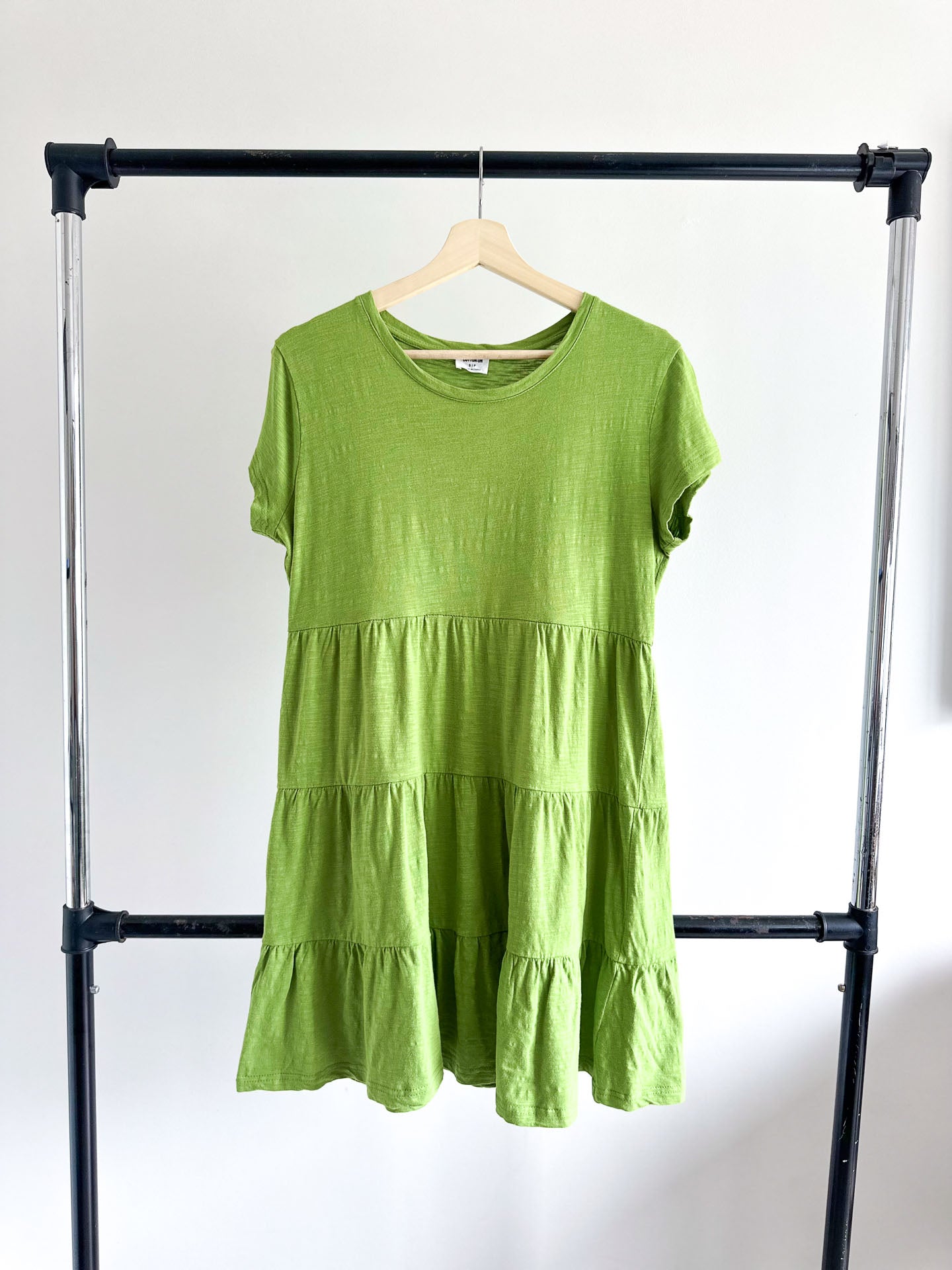 Lime Green Tiered Maternity Dress [Small]