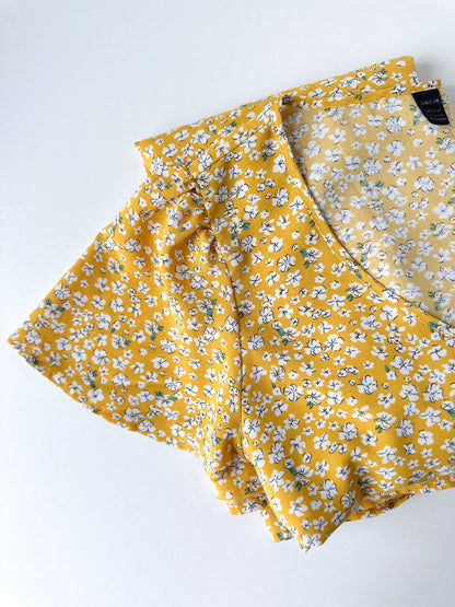 Yellow Floral Print Dress [Large]