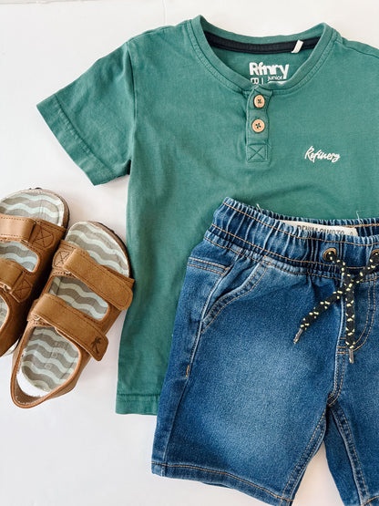 Boys' Coastal Green & Denim Outfit [3-4yrs]