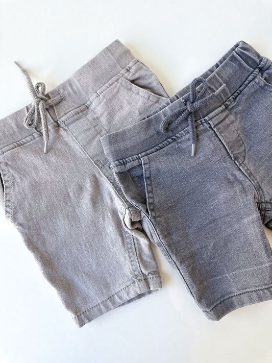 Grey Cotton Shorts Set [2-3y]