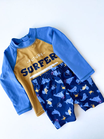 Future Surfer Rash Guard Swimsuit Set [6-12m]