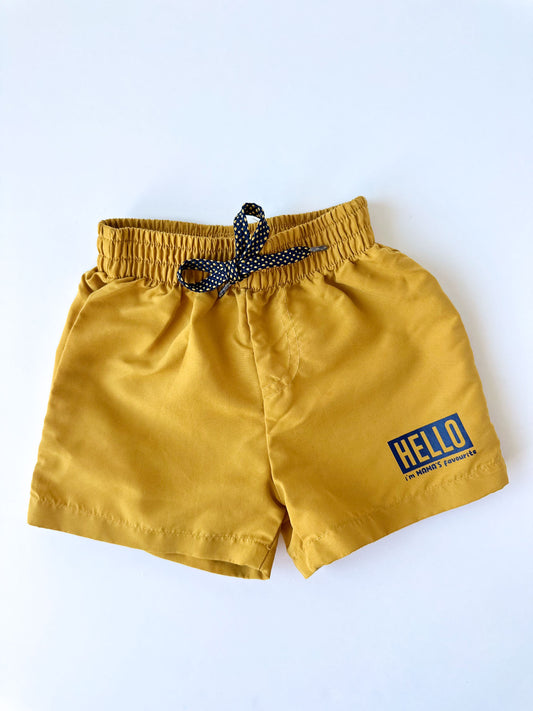 Toddler Boy's Mustard Yellow Swim Trunks [6-12m]